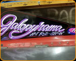 Master Pinstriper Casey Kennell from The Paint Chop Striped and Letterd this suitcase!
