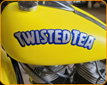 Casey Kennell painting the 2019 Twisted Tea Bike.