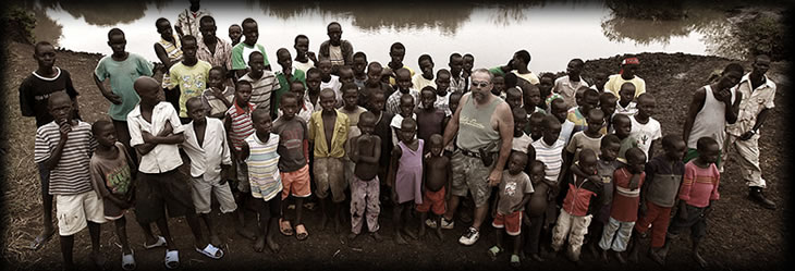 Sam Childers "The Machine Gun Preacher" with the children of Sudan