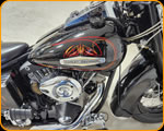 Hand Lettered and Pinstriped Harley by Casey Kennell