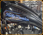 Hand Lettered and Pinstriped Harley by Casey Kennell