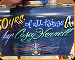 Custom Professional Hand Lettering and pinstriping by Casey Kennell